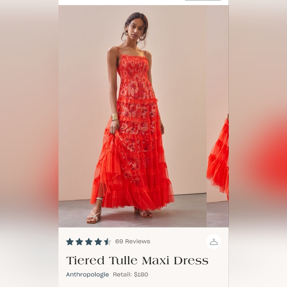 Anthropologie Tulle Maxi Dress